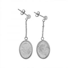 MY iMenso ODM "Mother & child" Cameo MOP" oval earrings (925/rhod-plated)