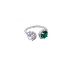 MY iMenso ODM "Queen emerald CZ"  ring (925/rhod-plated)