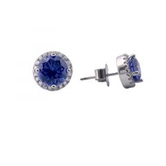 MY iMenso ODM "Queen tanzanite CZ"  earstuds (925/rhod-plated)