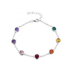 MY iMenso ODM "Rainbow 5mm CZ dots" bracelet (925/rhod-plated)