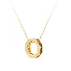 MY iMenso ODM "Rainbow rondo CZ 15mm" pendant (925/0,5Mgold-plated)