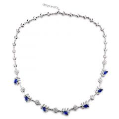 MY iMenso ODM "Regina Saphire" necklace  (925/rhod-plated)