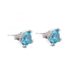 MY iMenso ODM "Royal aquamarine CZ"  earstuds (925/rhod-plated)