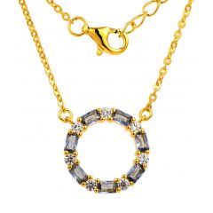 MY iMenso ODM "Sapphire-CZ Baquette" pendant + chain (925/0,5Mgold-plated)