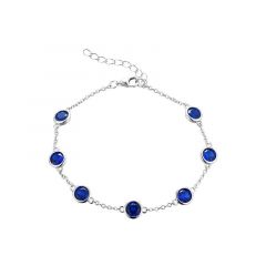 MY iMenso ODM "Sapphire 5mm CZ dots" bracelet (925/rhod-plated)