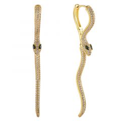 MY iMenso ODM "Snake CZ 60mm" earrings (925/0,5Mgold-plated)
