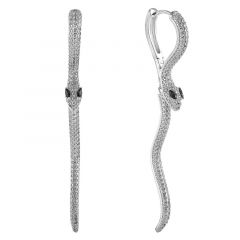 MY iMenso ODM "Snake CZ 60mm" earrings (925/rhod-plated)