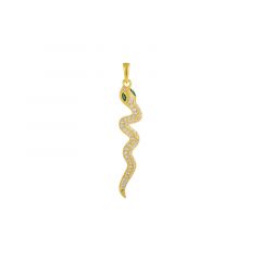 MY iMenso ODM "Snake Emerald eye's" pendant  (925/0,5Mgold-plated)