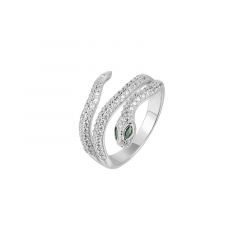 MY iMenso ODM "Snake Emerald eye's" ring  (925/rhod-plated) (choose your size)