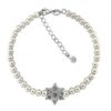 MY iMenso ODM "Syn. Pearl Rosette CZ" bracelet (925/rhod-plated) 17,0+3cm