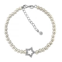 MY iMenso ODM "Syn. Pearl Star O CZ" bracelet (925/rhod-plated) 17,0+3cm