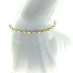 MY iMenso ODM "Tennis 5mm Peardrop CZ" (925/0,5Mgold-plated) 16,5+3cm