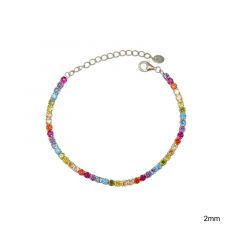MY iMenso ODM "Tennis rainbow 2,0CZ"  bracelet (925/rhod-plated) 16+4cm