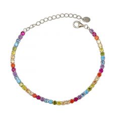 MY iMenso ODM "Tennis rainbow 3,0CZ"  bracelet (925/rhod-plated) 16+4cm
