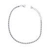 MY iMenso ODM "Tennis wh/black 1,5CZ"  bracelet (925/rhod-plated) 17+3cm