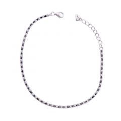 MY iMenso ODM "Tennis wh/black 1,5CZ"  bracelet (925/rhod-plated) 17+3cm