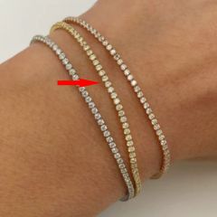 MY iMenso ODM "Tennis white 1.5mm CZ"  bracelet (925/0.5Mgold -plated) 16+4cm