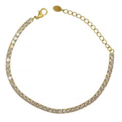 MY iMenso ODM "Tennis white 3,0CZ"  bracelet (925/0,5Mgold-plated) 16+4cm