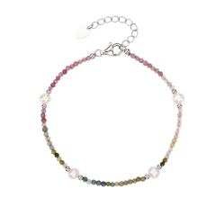 MY iMenso ODM "tourmaline mix & 4mm FWP" bracelet (925/rhod-plated) 16+3cm