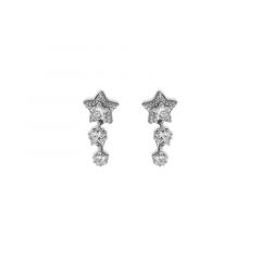 MY iMenso ODM "triple Star CZ 20mm" earstud (925/rhod-plated)
