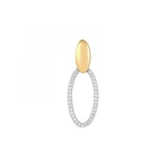 MY iMenso ODM "TT Oval CZ" 28mm pendant  (925/0.5Mgold-rhod-plated)
