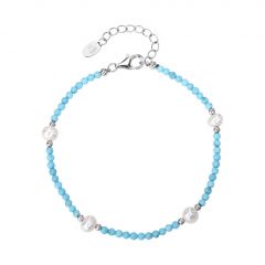 MY iMenso ODM "turquoise & 4mm FWP" bracelet (925/rhod-plated) 16+3cm