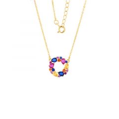 MY iMenso ODM "Tutti Frutti rondo" pendant (925/0,5Mgold-plated) 42+3cm
