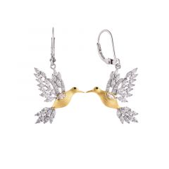 MY iMenso ODM "Ucello CZ 20mm" earrings (925/0,5Mgold-plated)