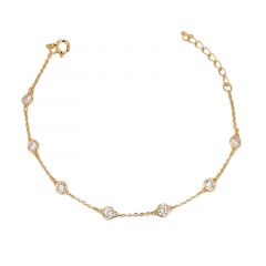 MY iMenso ODM "White 3mm CZ dots" bracelet (925/1Mgold-plated)