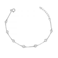 MY iMenso ODM "White 3mm CZ dots" bracelet (925/rhod-plated)