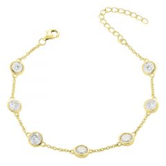 MY iMenso ODM "White 5mm CZ dots" bracelet (925/1Mgold-plated)