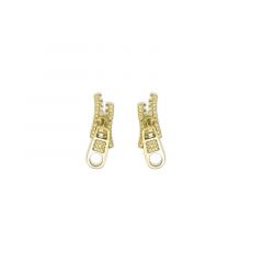MY iMenso ODM "Zipper CZ 6,5mm" earstuds (925/0,5Mgold-plated)