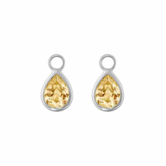 MY iMenso pair of pendant for Creoli drop "CZ champagne" (925/rhod-plated)
