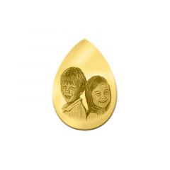 Personal engraving 25mm+glass / 2 Heads (925/gold-plated) 25mm
