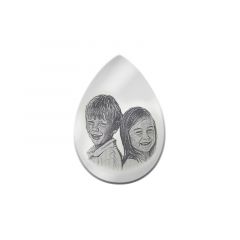 Personal engraving 25mm+glass / 2 Heads (925/rhod-plated) 25mm