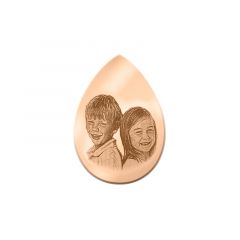 Personal engraving 25mm+glass / 2 Heads (925/rosegold-plated) 25mm